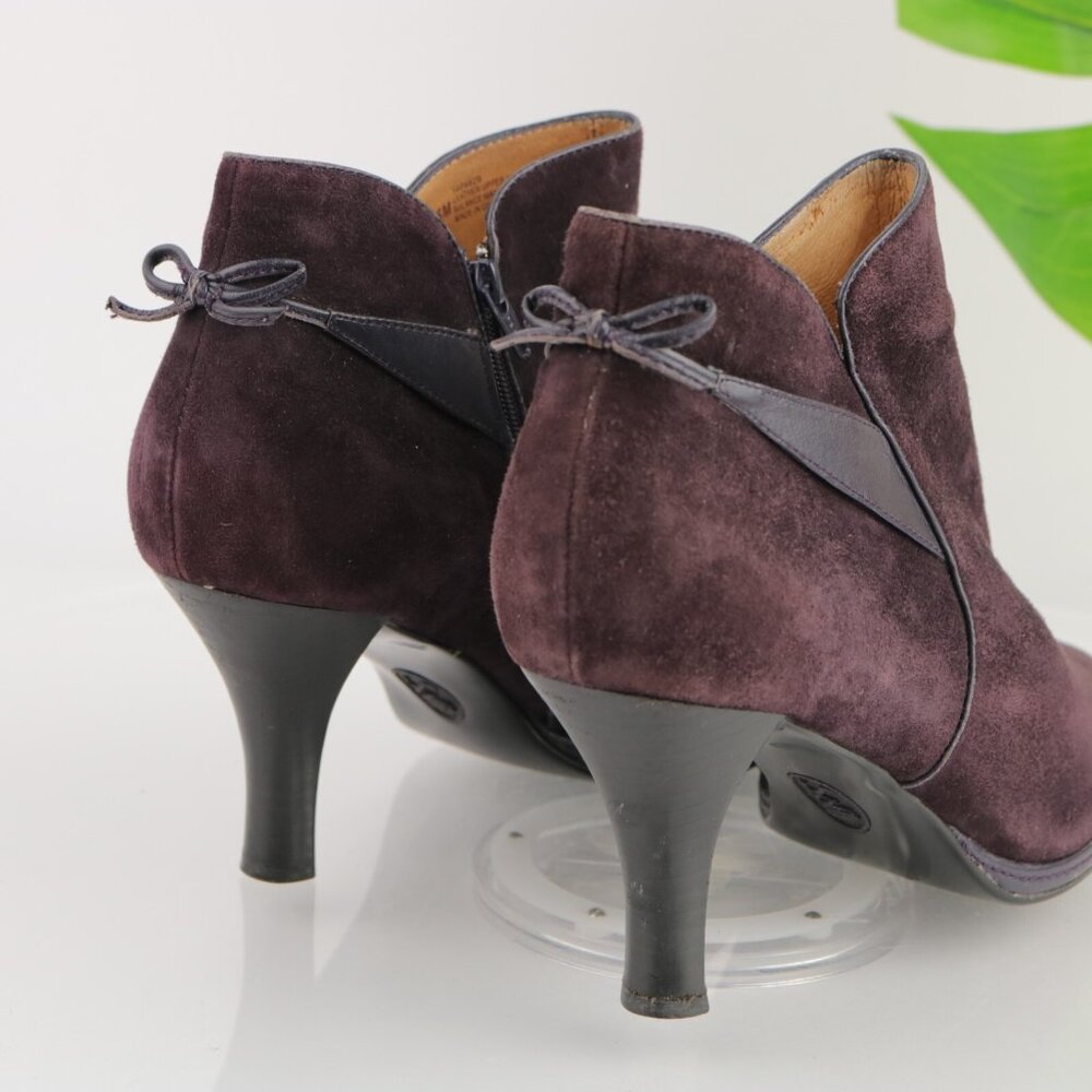 Sofft Womens Gala Boot Size 9.5 M Plum Purple Suede Kitten Heel Elegant Bootie - Picture 3 of 12